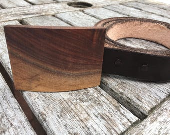 wood belt buckle (walnut)