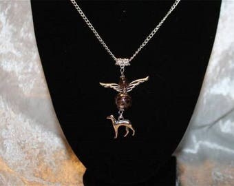 Greyhound charm neck chain
