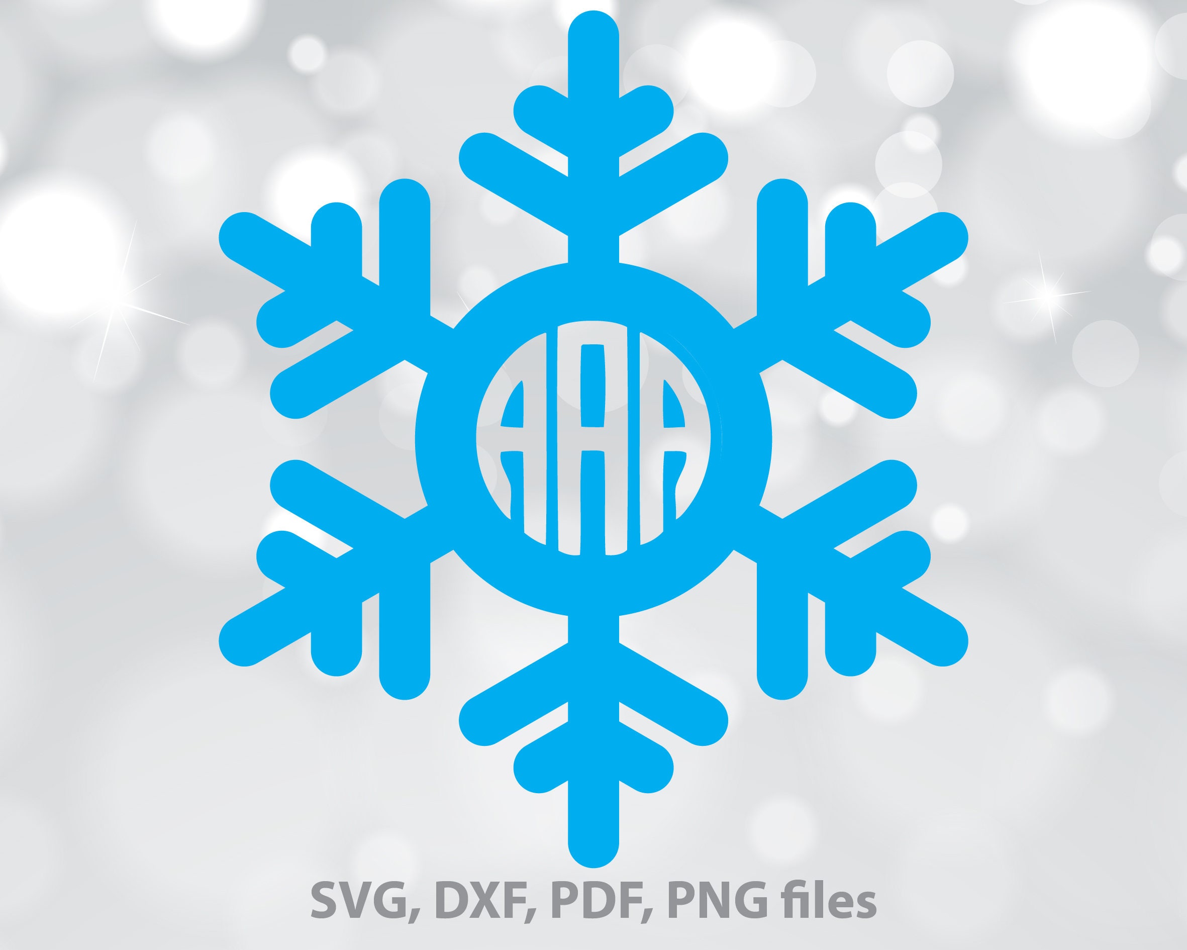 Download Snowflake monogram, Christmas monogram, Xmas monogram, SVG, DXF, PDF, Cut files, Cricut explore ...