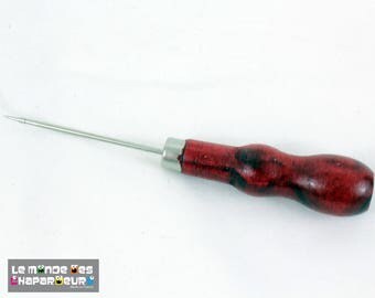 1 awl / stamp with wooden handle Red 13 cm