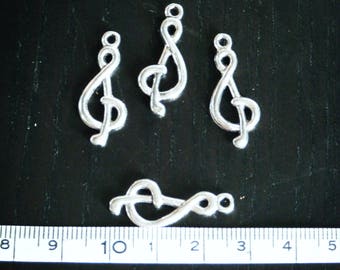 Music Necklace with Heart Clef Music Note and Joy Charm
