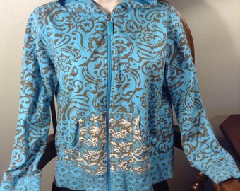 Blue Patterned Hoddie
