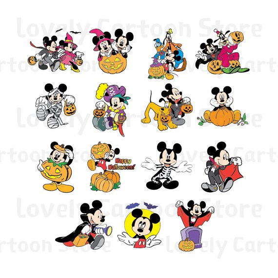 Download Mickey & Friends on Halloween Svg Eps Dxf and Png formats
