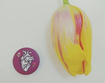 Brooch "Have Heart/caring" Purple version