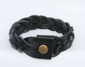 Plaited leather bracelet
