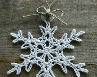 Love - Crocheted Handmade Snowflake Christmas Tree Ornament