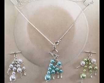 Interchangeable necklace with glass beads