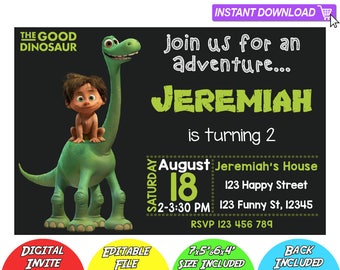 SALE 80% OFF: The Good Dinosaur Invitation, The Good Dinosaur Instant Download Invitation, The Good Dinosaur Invitations, Good Dinosaur PDF