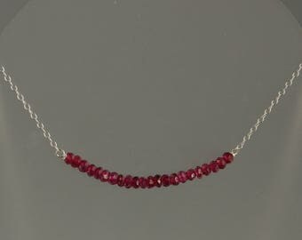 Rhodolite Garnet Sterling Silver Bridge Necklace