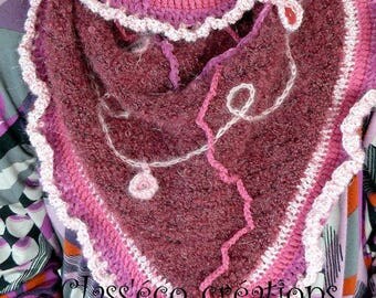 Freeform crochet shawl