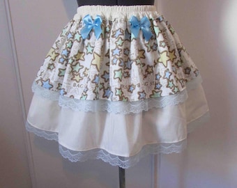 Skirt-star kawaii beige background