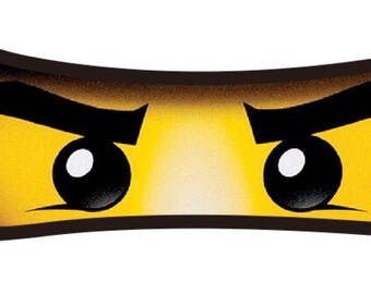 Inspired Lego Ninjago Eyes PRECUT Stickers. Party Supplies Lolly Loot Bag Bunting Banner Flag Room Decoration Balloon