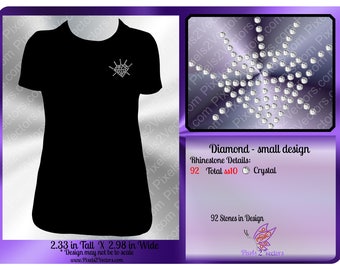 Diamond Rhinestone Design - Small Diamond- Bling Rhinestone Design - ss10 Rhinestone File - Rhinestone Pattern - Rhinestone SVG