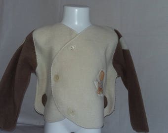 Polar fleece jacket light brown and ecru 4 m to 18 months mixed