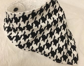 Bandana Drool Bib Houndstooth One of a kind ONLY 1 AVAILABLE!