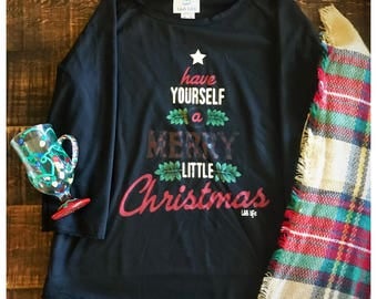Have Yourself a Merry Little Christmas Sweater / Buffalo Plaid / Christmas Tree / Star / Mistletoe / Top / Soft / Shirt / FREE SHIPPING
