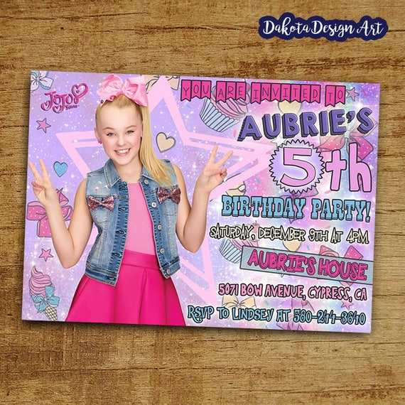 Jojo Siwa Birthday Invitation Jojo Siwa Invitation