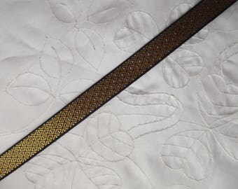 1 meter of medieval gold braid / woven Black diamonds