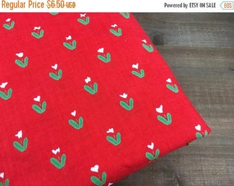 CRAZY SALE- Vintage Floral Fabric-Red Quilting Cotton