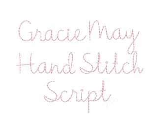 2" Gracie Handstitch Script Machine Embroidery Font Hand Stitch Monogram Instant Download BX PES