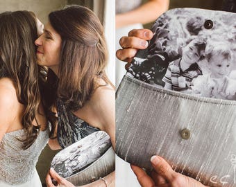 Gift For Mom. Mother Of The Bride. Gift For Her. Monogrammed Clutch. Wedding Clutch. Photo Clutch. Personalized Bridesmaids Gifts. Gift Idea