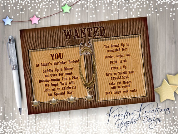 WANTED Sign Party Invitation Wanted Sign Birthday Invitation