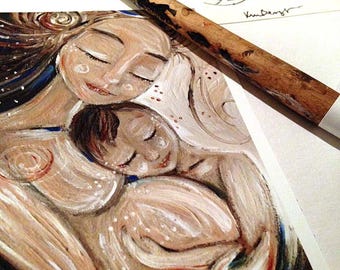 My Heart Swells ~ Collector’s Set of Original Pen Line Drawing, Retired Studio Brush & Mini Archival Print