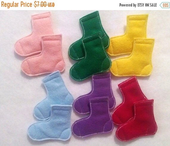SALE Felt Learn your colors matching Game set includes 7 matches 14 socks #3871 Il_570xn