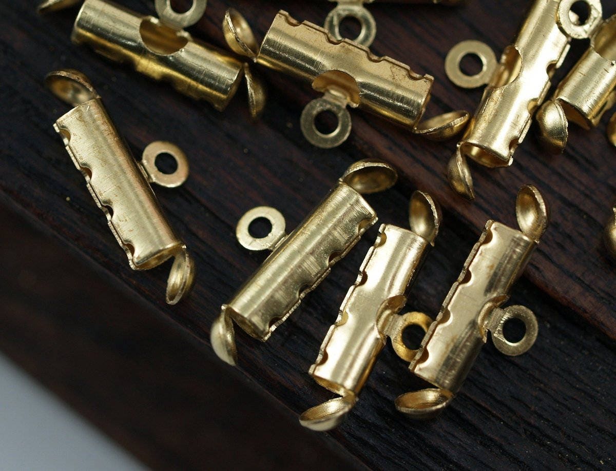 Slide Lock Clasp 50 Raw Brass 4 Strand Slide Lock Clasps