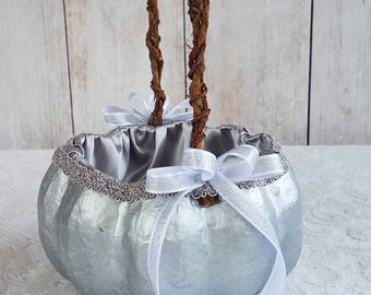 Small Silver Pumpkin Basket for your Cinderella Fall Wedding