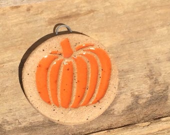 stoneware bead Halloween pendant fall pumpkin spice handmade Halloween beads pumpkin pendant pumpkin charm Halloween handmade ceramic