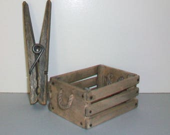 Miniature Crate with rope handles 1:12 scale