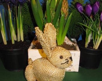 40% OFF SALE Instant Digital File PDF Download Golden Bunny Rabbit Toy knitting pattern pdf