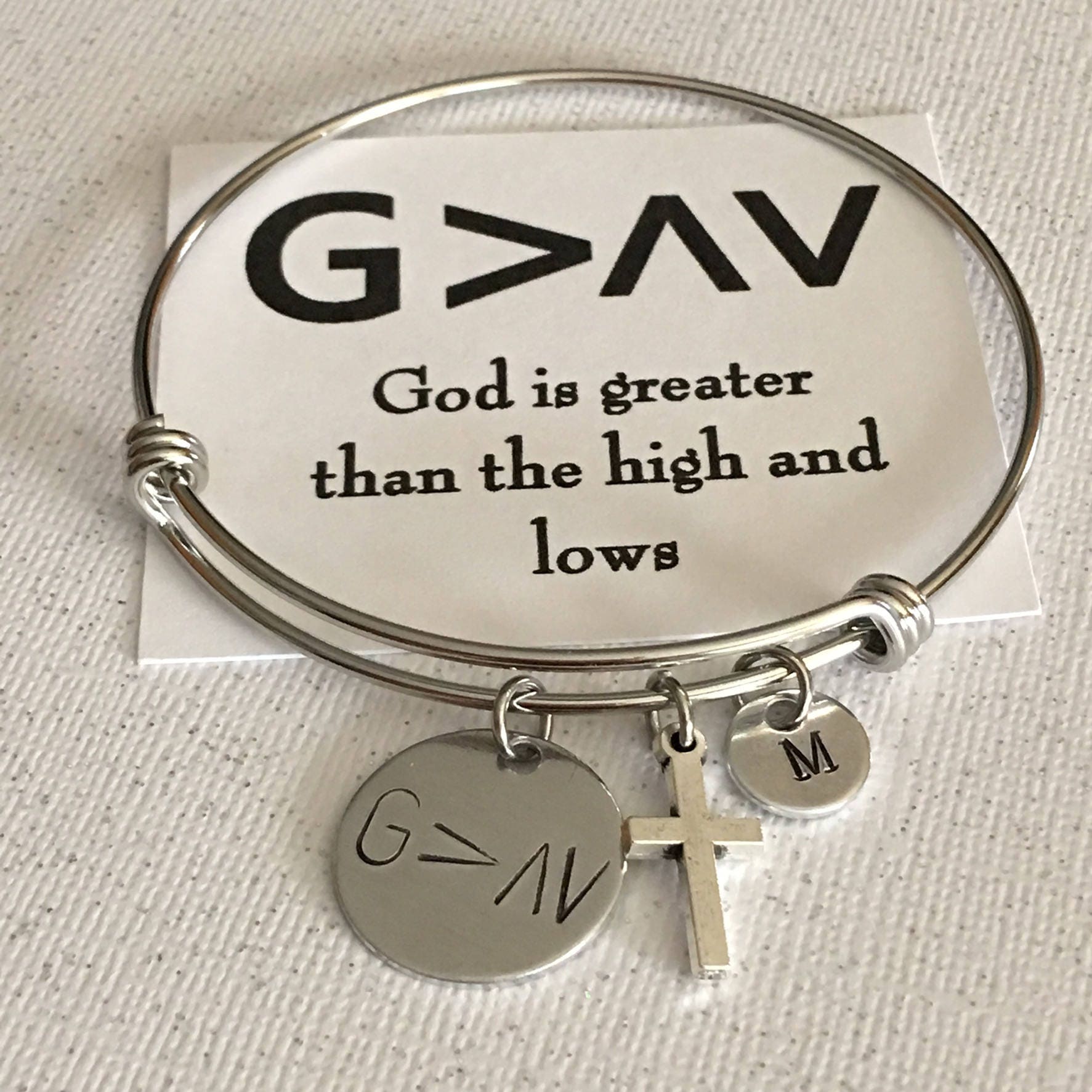 God is greater BraceletGod is greater charm Bangle