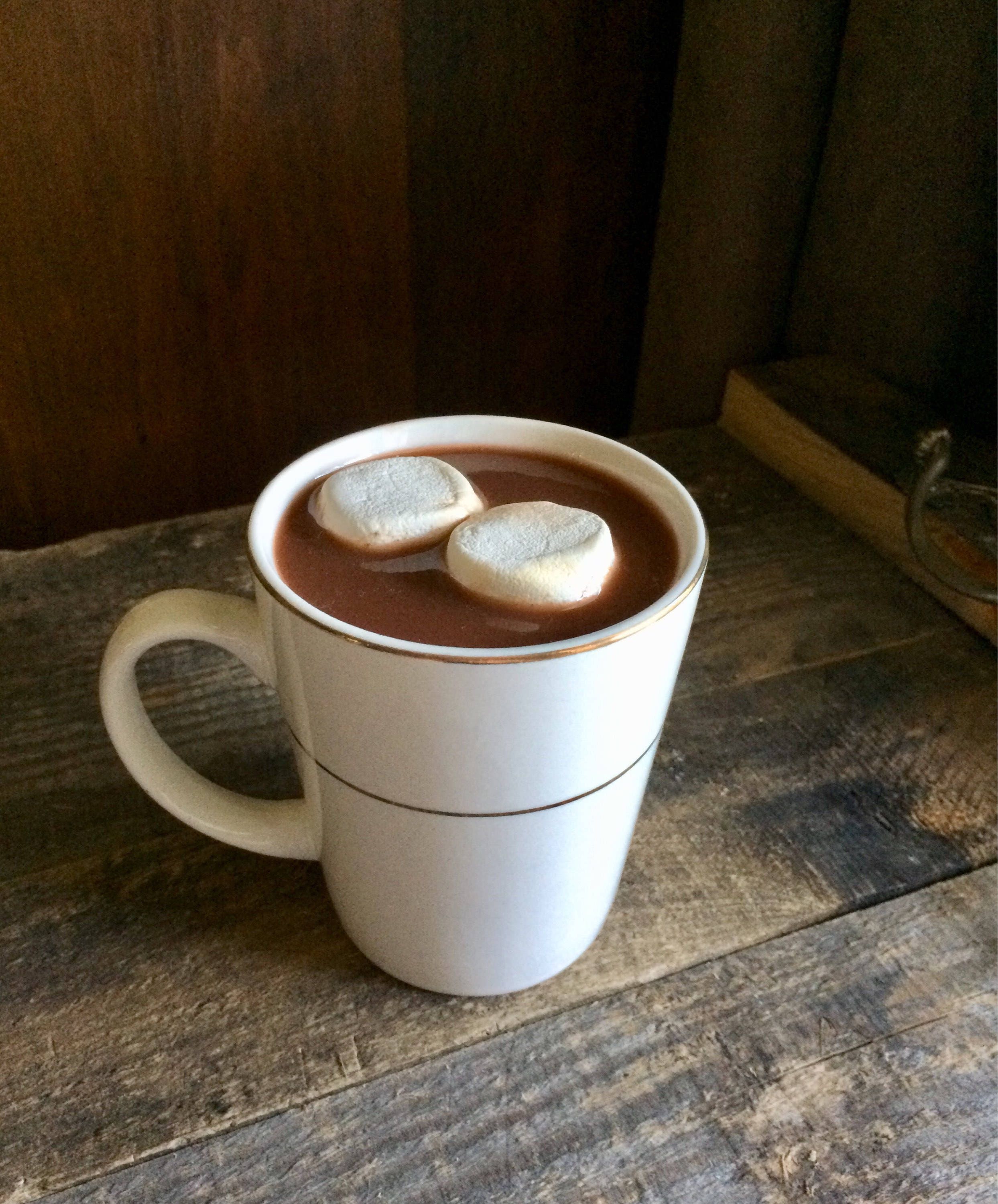 hot chocolate mug and marshmallows