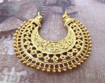8 pcs Gold colour Chandelier Earring Component, connector, pendant, filigree