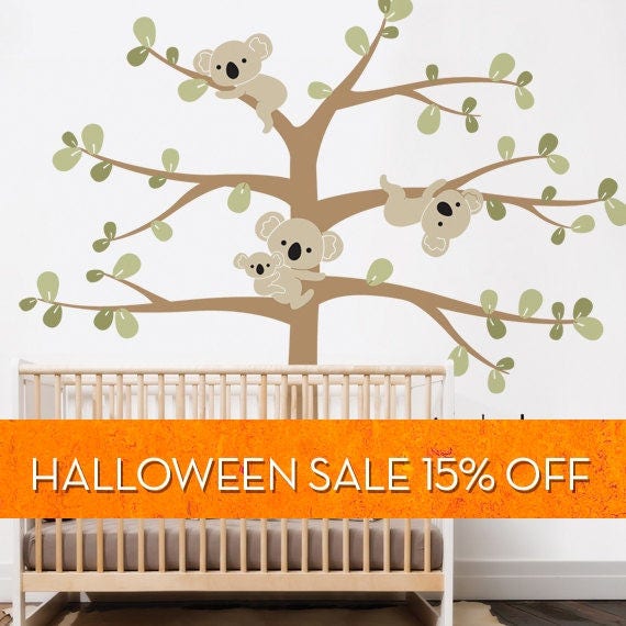 Sticker Mural de Koala arbre Koala accroché à des Branches