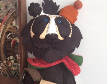 Personalised Hiker Panda Bear Handmade Art Doll walking folk home decoration