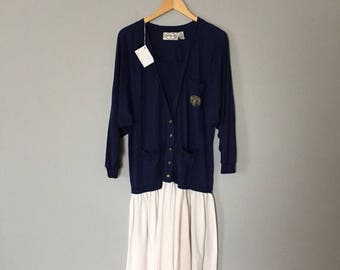 25% OFF SALE... nautical flapper dress | two tone drop waist cotton dre