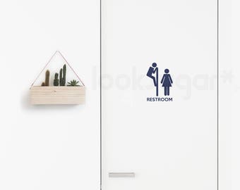 Bathroom Sign Decal restroom decal | etsy Bathroom Sign Decal restroom decal | etsy