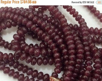 ON SALE 55% Ruby Beads, Ruby Jewelry, Genuine Ruby Necklace, Glass Filled Ruby, Ruby Smooth Rondelles, 5.5mm To 10mm, 10 Inch Strand