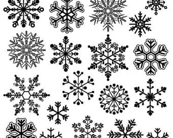 BACK TO SCHOOL Sale Snowflake Clipart Clip Art, Snowflake Silhouette Clip Art Clipart- Commercial and Personal