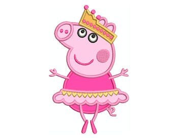 PEPPA Pig Ballerina * Machine Applique Embroidery * Instant Digital Download