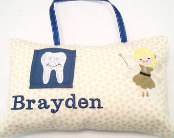 Tooth Fairy Pillow, Personalized Tooth Fairy Pillow, Boys Tooth Pillows, Tooth Pillow, Boys Tooth Fairy Pillow, Tooth Fairy Pillow Boy,