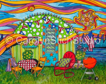 Michigan Summer - Matted Print and Greeting Card by Carolyn Stich Studio