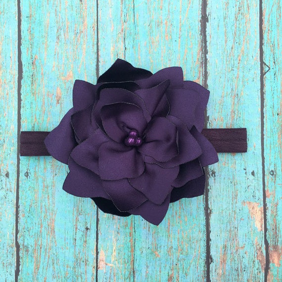 Eggplant Flower Headband Newborn Adult Photo Prop