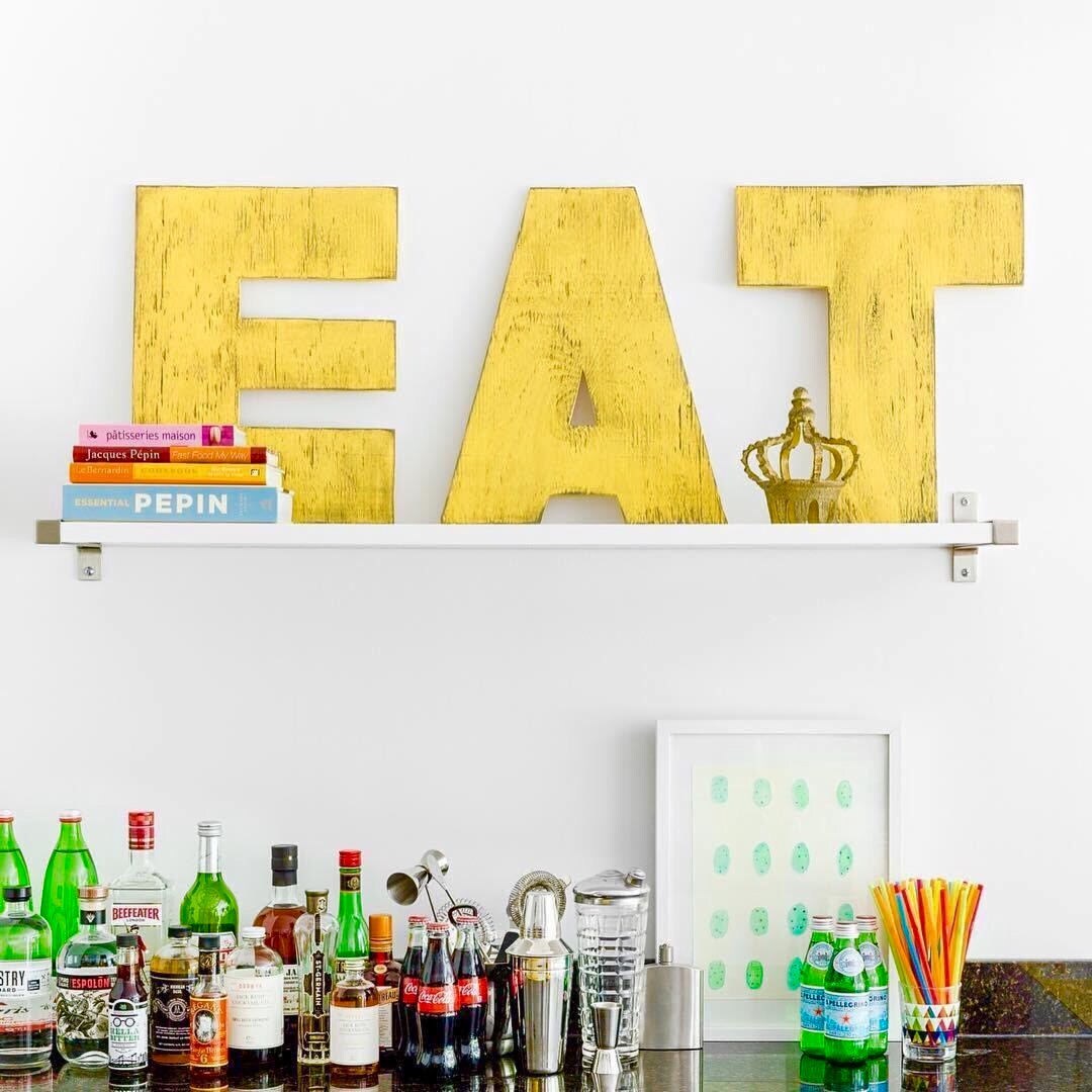 EAT Big Letter Set Letters EAT Kitchen Decor Wooden Letter Set