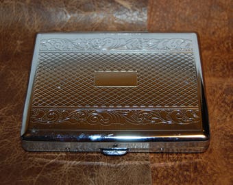Chrome Plated Cigarette Case Machine Stamped Chrome Plated Cigarette Case Spring Loaded Cigarette Holder
