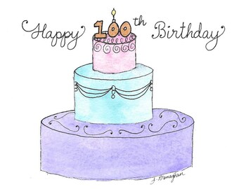 100th birthday card | Etsy