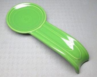contemporary FIesta pottery spoon rest in green , Homer Laughlin